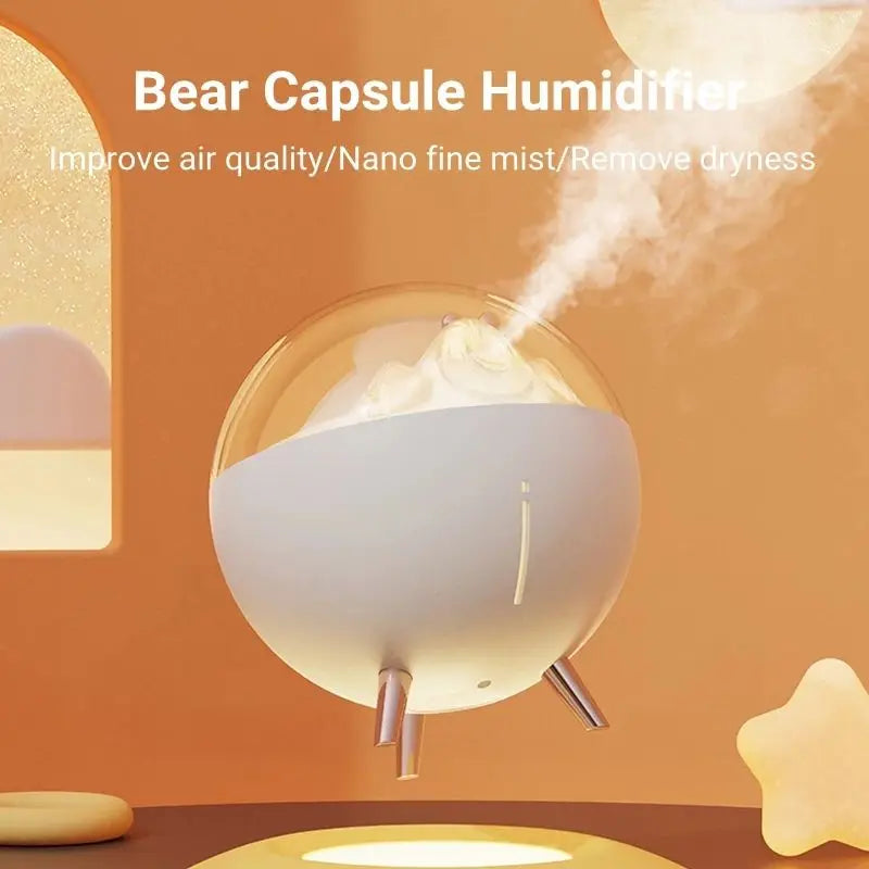 New Product Adorable Space Bear Air Humidifier 260ml USB Mute Cool Mist Humidifier With LED Light Holiday Gift For Kids