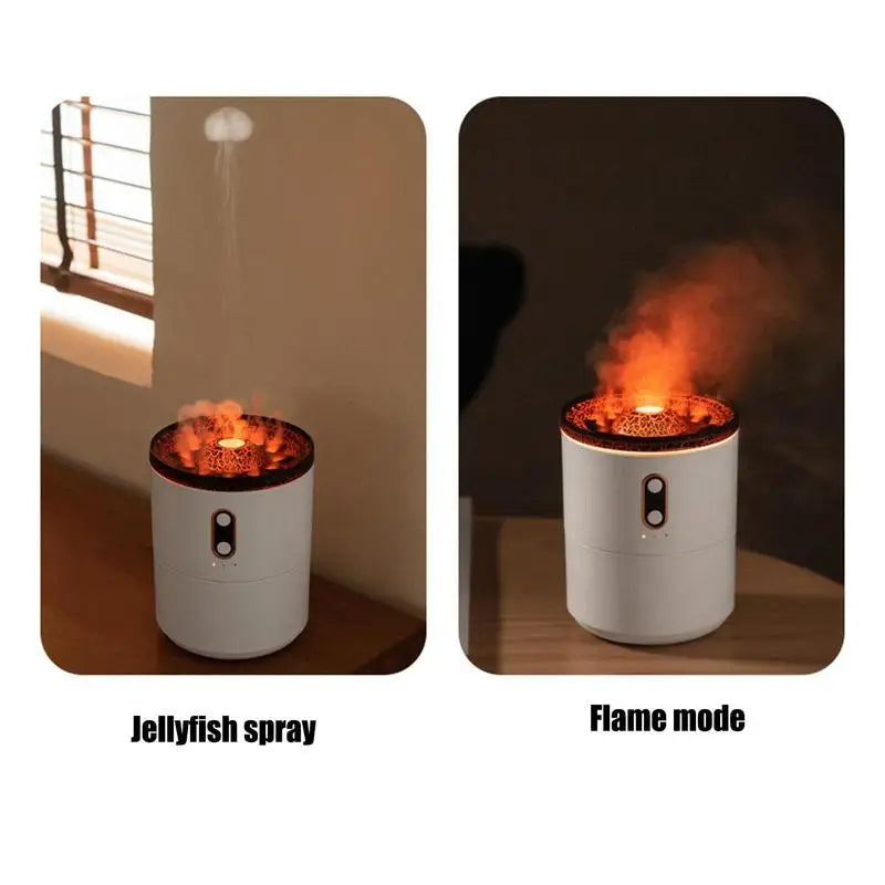 Small Flame Humidifiers Rechargeable Desk Humidifier With Jellyfish Mist Home Decor Products Humidifiers For Hotel School